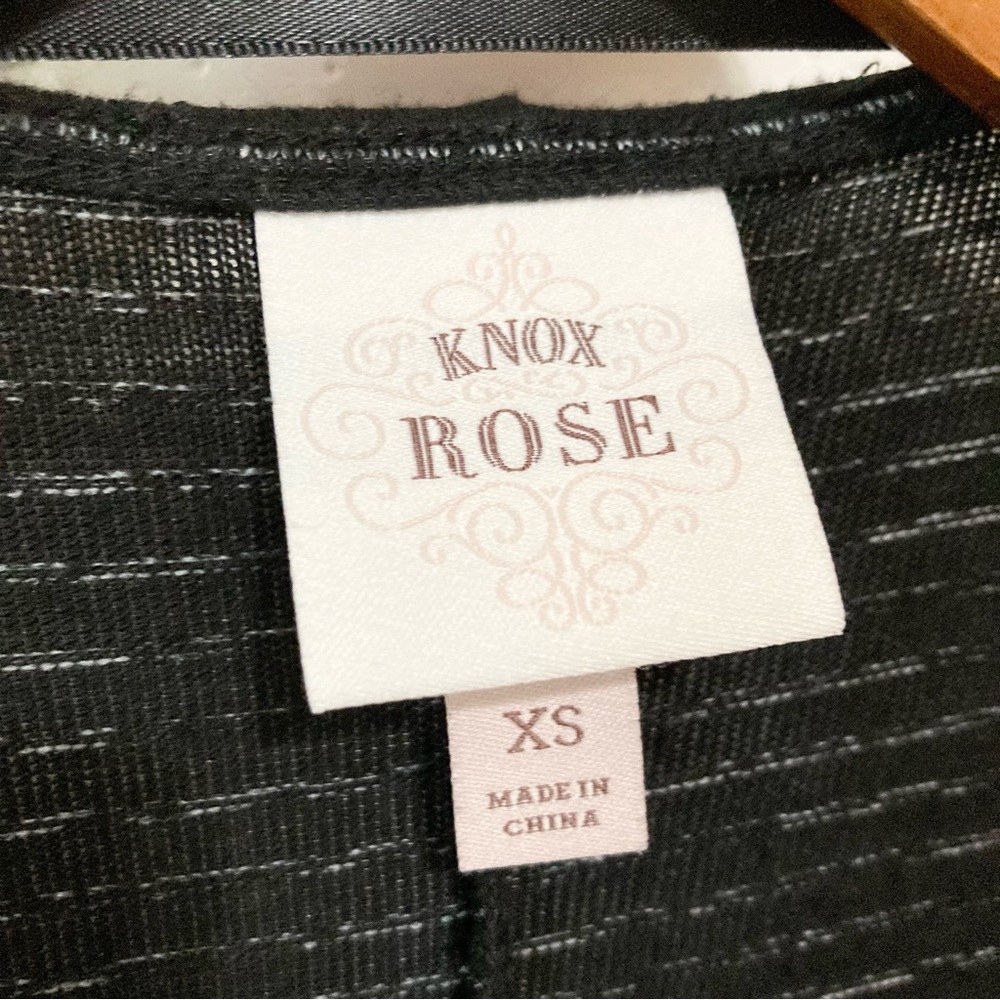 Black and White Open Cardigan Long Tunic Knox Rose Size XS - S - Picture 2 of 8